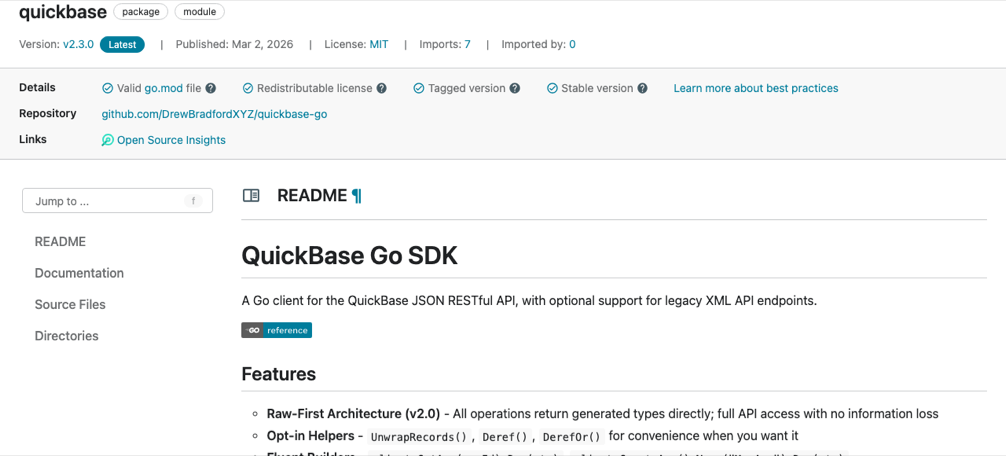 quickbase-go package documentation